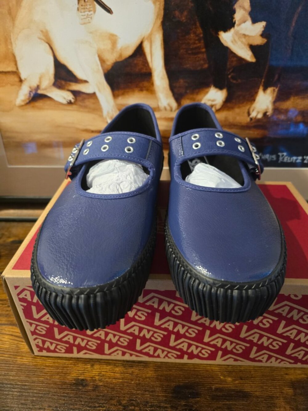 Vans Mary Jane Creeper Platform Shoe Navy / Black VN000V16EMT Women's Sz 8 NEW - Picture 5 of 10